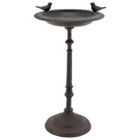 Mangeoire-bain pour oiseaux sur pied en fonte