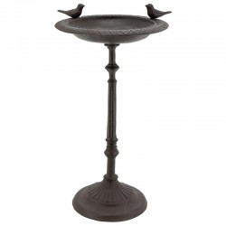 Mangeoire-bain pour oiseaux sur pied en fonte