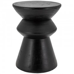 Tabouret "pion" en bois paulownia teinté noir