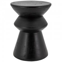 Taburete “Pawn” de madera de paulownia teñida de negro