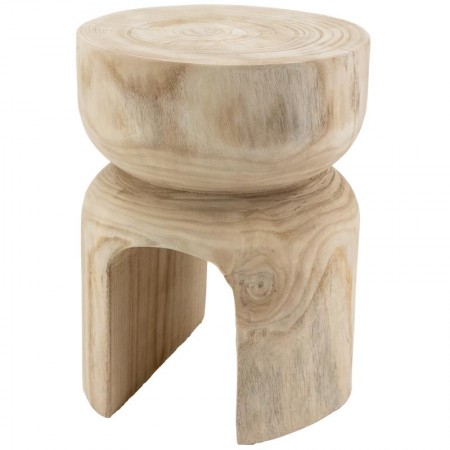 Tabouret en bois paulownia naturel "molaire"