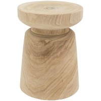 Tabouret en bois paulownia naturel, forme bouchon