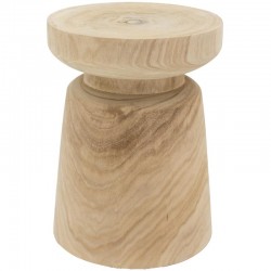Stool in natural paulownia wood, cork shape