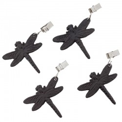 Set of 4 cast iron dragonfly tablecloth weights