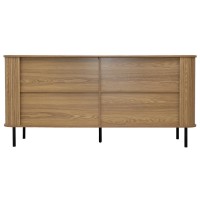 Cabinet a buffet a medio a 2 porte con manici in metallo e metalini in metallo, cabinet di stoccaggio cucina sala da pranzo