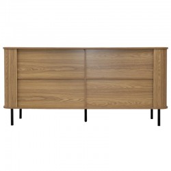 2-door medium buffet cabinet with metal handles and metal feet, storage cabinet kitchen dining room