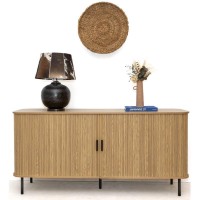 2-türiger mittlerer Buffet-Schrank mit Metallgriffen und Metallfüßen, Aufbewahrungsschrank Küche Esszimmer