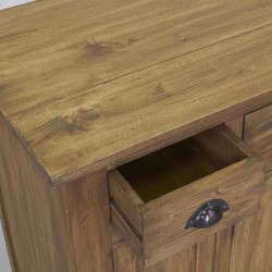 Meuble Bahut en bois d'acajou naturel 3 portes et 3 tiroirs