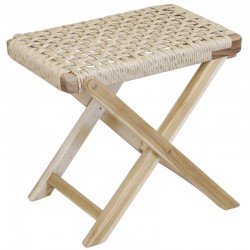 Foldable stool made of natural teak wood