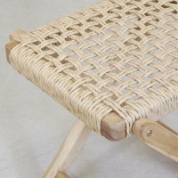 Naturlig teak folding avføring og syntetisk rottet sete: Sammenleggbar tre og harpiks design Flash sete