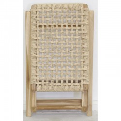 Natural Teak Folding Taburet & Syntetisk Rattan Sæde: Sammenfoldeligt træ og harpiks Design Flash Sæde