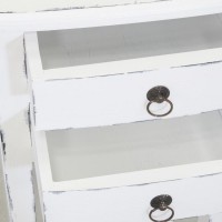 Table de nuit en bois d'acajou patiné blanc, 2 tiroirs