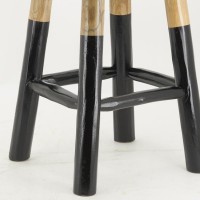 Runda barstol av teckträ, färgad i svart h72 cm