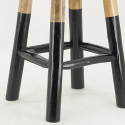 Bar Stool Top Natural teca Madeira e Preto Pés H72CM: Scandinavian & Industrial Design de cadeira alta