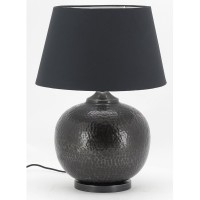 Sort bomuld lampeskærm Ø 40 cm til pose lampe: rund skygge konisk sort stilfuld armatur lounge og værelse