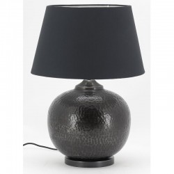 Sort bomuld lampeskærm Ø 40 cm til pose lampe: rund skygge konisk sort stilfuld armatur lounge og værelse