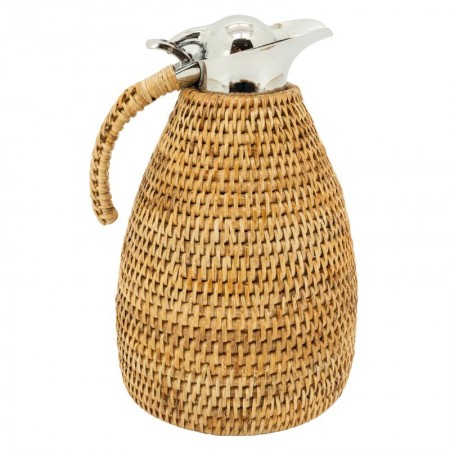 Termos ze stali nierdzewnej ubrany naturalny rattan 1.5l
