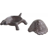 Coffret de jardin tortue en fonte cachette boite à clés