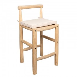 Tak wooden stool with waterproof cushion