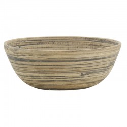 Bol ronde en bambou naturel et noir ø 15 h 6 cm