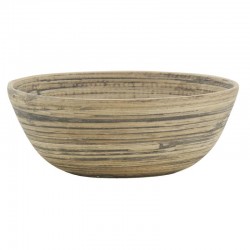 Round bowl in natural bamboo and black ø 15 h 6 cm
