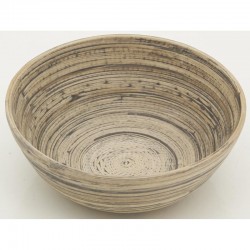 Round bowl in natural bamboo and black ø 15 h 6 cm