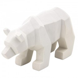 Dekorativ bjørn i hvid harpiks