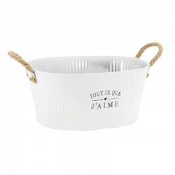 White lacquered metal gardener All I love, 2 years rope