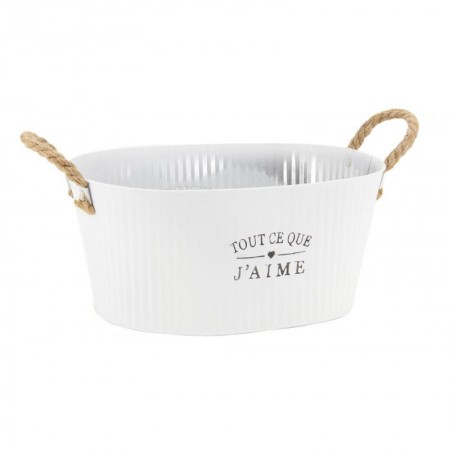 White lacquered metal gardener All I love, 2 years rope