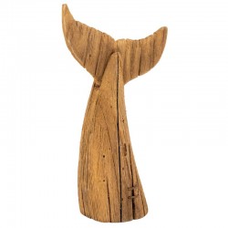 Chiglia in legno paulownia naturale H22,5 cm, decorazione sul mare per posare scultura in legno