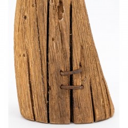 Queue de baleine en bois de paulownia naturel H22,5 cm, Décoration marin bord de mer à poser sculpture en bois