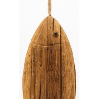 Peixe pendurado em madeira de paulownia natural, Decoração de parede em madeira para suspender a decoração marinha pelo mar