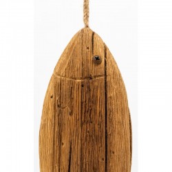 Hanging fish in natural paulownia wood, Wall Decoration in wood to suspend marine decoration by the sea