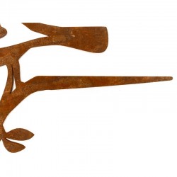 Lotto di 2 uccelli in metallo arrugginito, decorazione del giardino in metallo per albero