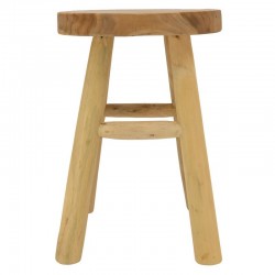 Round stool made of natural teak wood ø 30 h 43 cm