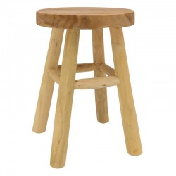 Round stool made of natural teak wood ø 30 h 43 cm