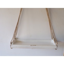 Etagères murale suspendues en bois blanc - Lot de 2