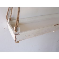 Etagères murale suspendues en bois blanc - Lot de 2