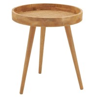 Ronde tafel van natuurlijke hout en roten