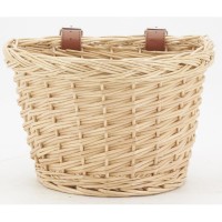Panier à vélo pour enfant en osier naturel avec sangle guidon avant