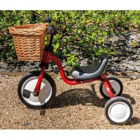 Cesto per biciclette per bambini in wicker naturale con cinturino anteriore manubrio