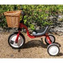 Cesta de bicicletas para niños en wicker natural con correa de manillar delantera