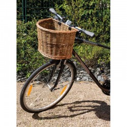 VOSAREA Cestino Portaoggetti In Vimini Per Bici Bambino – Colore Beige – Dimensioni 19x18x15 Cm – Adatto Per Bici E Skateboard