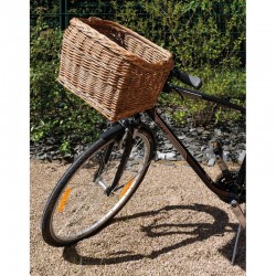 Panier à vélo en osier buff...