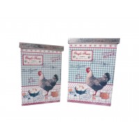 ocynkowana kuchnia metalowa, przechowywanie żywności pudełko kuchenna dekoracja rustykalna