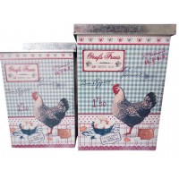 ocynkowana kuchnia metalowa, przechowywanie żywności pudełko kuchenna dekoracja rustykalna