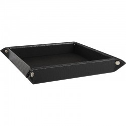 Corbeille de bureau en simili croco noir, corbeille à courrier pliable carrée