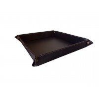 Svart Croco Desk Basket, Square Foldable Mail Recirkuler Basket