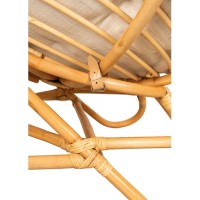 Papasan Pyöreä luonnollinen rottinki-nojatuoli, jossa on pehmeä tyyny - mukava istuin ja boho chic deco
