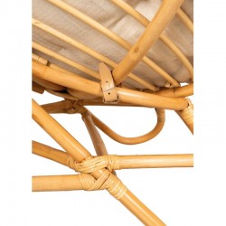 Sillón de ratán natural redondo de Papasan con cojín mullido - Asiento cómodo y Boho Chic Deco